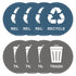 Wisdompro Recycle Sticker for Trash Can, 8 Pack of 3 Inch Round Self Adhesive Stickers for Indoor & Outdoor Use