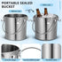 152 oz iplusmile Stainless Steel Airtight Canisters Container: fl Airtight Clamp Lid Kitchen Food Storage Bucket