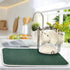 Qilmy Countertop, 16 18 Inch Hunter Green Dish Drying Mats Tableware Absorption Water Mat Home Decor Drying Pad