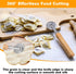 LIQWEI Pasta Cutter Wheel, Pastry and Pasta Cutter Wheel Pastry Ravioli Wheel Cutter With Long Wooden Handle