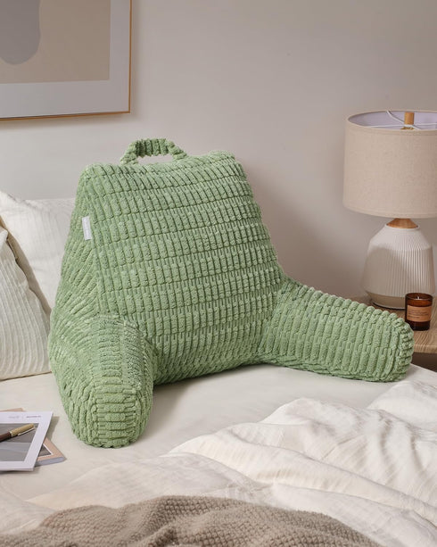 Blissful Diary Reading Pillow, Large Backrest Pillow with Shredded Memory Foam for Adult & Children, Designed for Bed