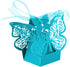 50 Pieces Butterfly Laser Cut Favor Boxes DIY Wedding Birthday Gift Candy Boxes with Ribbons (Skyblue)