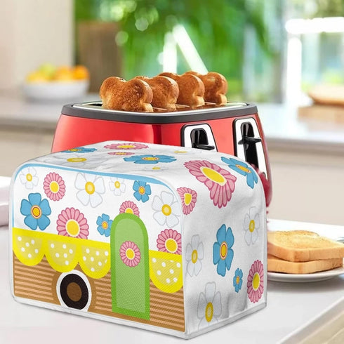 chaqlin Toaster Oven Cover - 4 Slice Kitchen Beauty Appliances Cover with Cute Stripe Flower Print