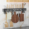 Wall Mount Utensil Rack, 15.7inch Stainless Steel Holder with Hooks for Spoons, Knives, Forks, and Cutlery Shelf