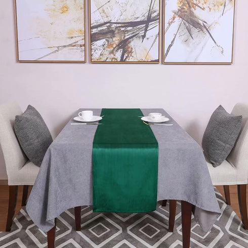 14x71 Inch Velvet Spring Table Runner Dresser Scarf Luxury Rustic Farmhouse Emerald Green St. Patrick's Day Easter