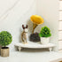 Rustic Wood Corner Counter Shelf, Beaded Farmhouse Tray with Detachable Legs, Bathroom Organizer for Display (White)