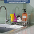 KABUM 304 4 304 (8.27x2.95x3.43) Stainless Steel Sponge Holder for Kitchen Sink, Compact Sink Caddy with Non-Slip