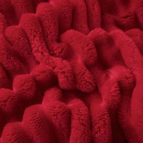 9090 Cozy Red Sherpa Fleece Throw Blanket for Couch Sofa Bed,Super Soft Plush Double Side Thick Flannel Blanket