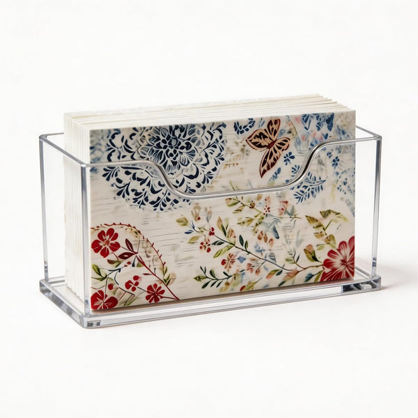 Novacrylion Acrylic Napkin Holder Clear -4mm Thick Waterproof Bathroom Napkin Holder for Paper