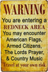 dingleiever-Warning You are Entering a Redneck Area - Vintage Metal/Tin Sign Poster for Man Cave/Garage