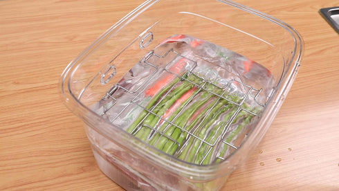 EVERIE 12-Quart Sous Vide Container with Built-in Rack, Collapsible Silicone Lid, Compatible with All Sous Vide Cookers