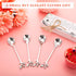 Tioncy 50 Pcs Bridal Shower Favors Tea Spoons, 4.9 Inch Silver Stainless Steel Leaf Dessert Teaspoons with Thank You