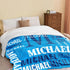 Monogrammed Personalized Blankets for Teen Boys Girls - Printed in USA Custom Blanket with Kid Names Reversible Plush