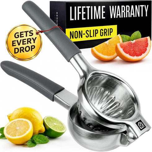 Large Lemon Squeezer Stainless Steel Press - Non-Slip Grip, Heavy Duty, Manual