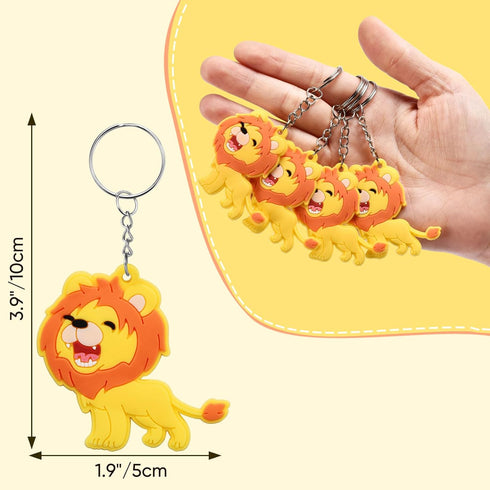 40 Pack Cute Roar Lion Keychains for Wild Animal Party Favors, Safari Animal Party Favors, Baby Shower Return Gifts