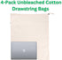 4-Pack Jumbo Drawstring Dust Covers, Large Cotton Cloth Storage Pouch 26" x 20" for Handbags, Laundry