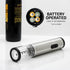 OVENTE Electric Wine Opener with Foil Cutter, Automatic Bottle Corkscrew Remover, Battery Operated, Silver WO1381S