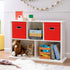 Closet Organizers Fabric Storage Bins with Lids - 3 Pack Collapsible Cube Storage Organizer Basket with Handles (Red)