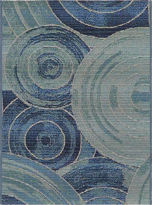 Unique Loom Outdoor Modern Collection Area Rug - Rippling (2' 2" x 3' 1" Rectangle, Light Blue/ Navy Blue) by Unique Loom