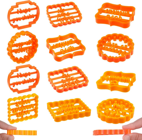 12 Pieces Funny Cookie Moulds for Baking, Cookie Moulds with Sayings and Irreverent Phrases for Kitchen DIY Supplies