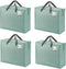 VENO 4 Pack Storage Moving Bags, 22 Gallon Light Green Organizer Tote with Zipper for Clothes, Bedding, Comforters