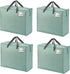 VENO 4 Pack Storage Moving Bags, 22 Gallon Light Green Organizer Tote with Zipper for Clothes, Bedding, Comforters