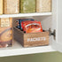 Seasoning Packet Organizer, Food Packet Storage Caddy with 4 Compartments for Kitchen Pantry Cabinet Organization
