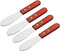 Wall2Wall Stainless Steel Straight Edge Wide Butter Spreader Deluxe Kitchen Tools, Wood Handle, 8” (4)