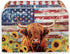 American Flag Toaster Cover, 2 Slice Wide Slot, Highland Cow Sunflower Print, Washable Stain Resistant Small Appliance