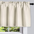 DONREN Cream Beige Curtain Valances for Kitchen, 42 x 12 Inches Long Room Darkening Rod Pocket Valances (2 Panels)