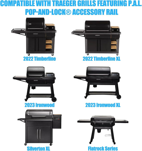 BAC644 LS'BABQ Adjustable Paper Towels Holder for Traeger Grills P.A.L. Pop-and-Lock Roll Rack,Grill Accessories