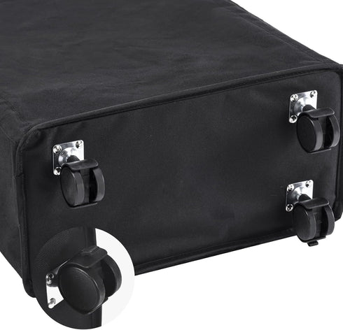 Slim Rolling Laundry Basket, 45L Small Hamper with Wheels and Adjustable Long Handles, Black