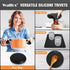 Walfos Silicone Trivet Mats - 4 Heat Resistant Non-Slip Hot Pads for Kitchen, Food Grade Silicone (Black)