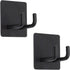 Adhesive Hooks | Bathroom Wall Towel Hooks, Black Stick Shower Razor Holder, Stainless Steel Organizer