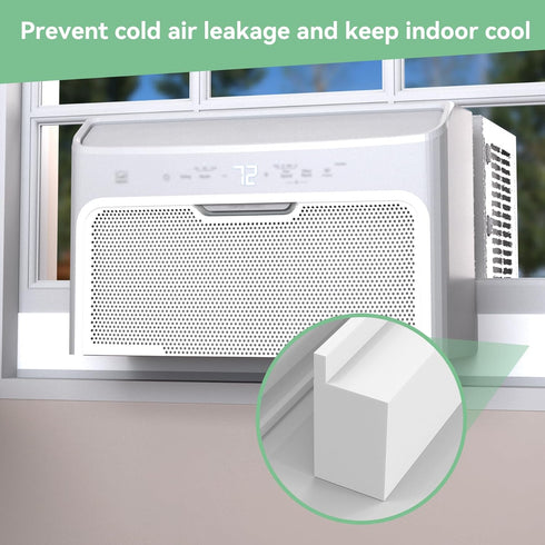 2 Pack Window Air Conditioner Foam Block, U-Shaped Insulation Foam Block for Indoor AC Unit, White