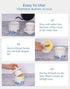 Counter,Blue 6.7 oz TEATALK Vintage Boho Butter Crock - French Ceramic Butter Keeper for and White Porcelain Butter