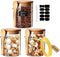 Spice Jars Set, 3PCS 18Oz/530ML Overnight Oats Containers with Airtight Lid and Spoon, Decorative Kitchen Canisters