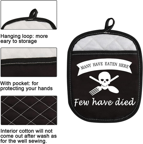 Funny Baking Oven Pads Pot Holder with Pocket - Many Have Eaten Here Few Have Died