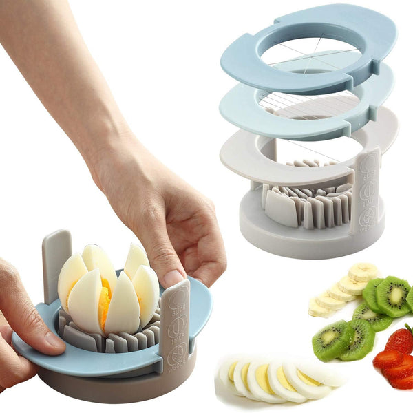 Ruibo Strawberry Slicer/Cutter with Stainless Steel Cutting Wires for Hard Boiled Egg Slicer, Multicolour