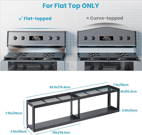 2 30 Inch 2 4 OTraki Tier Strong Magnetic Oven Shelf Length Spice Rack Over The Stove Shelf with Anti-Slip Mats