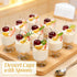 220 4 oz Pcs Mini Dessert Cups with Spoons and Bamboo Skewers, Round Clear Plastic Parfait Shooter Cups for Parties