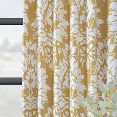 HPD Half Price Drapes Luxury Damask Cotton Curtains, 108 Inches Long, Room Darkening, 50W x 108L, Lacuna Sun Damask