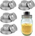 4 Pack Stainless Steel Mason Jar Shaker Lids with Silicone Seals for Dredge Flour, Mix Spices, Sugar, Salt, Peppers,