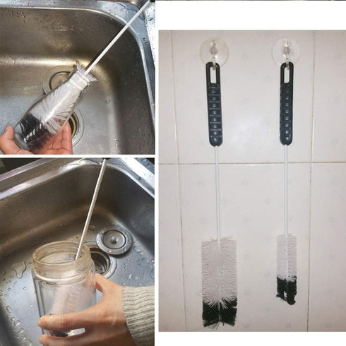 Set (8) NewFerU Wire Bottle Cleaning Brush Small Large Thin Long Handle, Utility Cleaner Bendable Flexible for Narrow