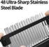 JY COOKMENT Meat Tenderizer with 48 Stainless Steel Ultra Sharp Needle Blades, Kitchen Tool for BBQ, Marinade