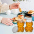 24 Pack 2.7 oz Patelai Glass Bear Shaped Honey Jars with Lids Reusable Small Tilted Bear Glass Bottles Containers