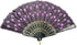INNOLIFE Elegant Colorful Embroidered Flower Peacock Pattern Hand Fan - Hand-Crafted Folding Fabric, Full Set of 6pcs