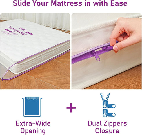 ZCHENBS 5 1 Pack) - Crib Mattress Bags for Moving, Waterproof Mattress Storage Bag with Zipper, Heavy-Duty Mil