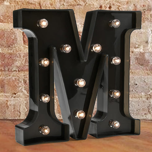Decorative LED Illuminated Marquee Sign - Alphabet Letters with Lights for Wedding, Birthday, Christmas, Home Bar M,