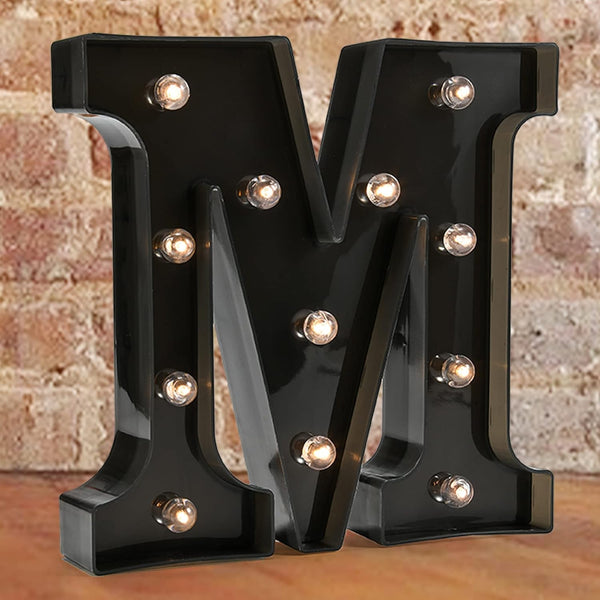 Decorative LED Illuminated Marquee Sign - Alphabet Letters with Lights for Wedding, Birthday, Christmas, Home Bar M,